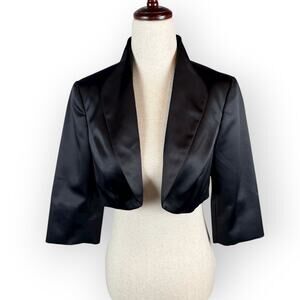 White House Black Market Whimsygoth Women's Black Cropped Tuxedo Jacket Size XS